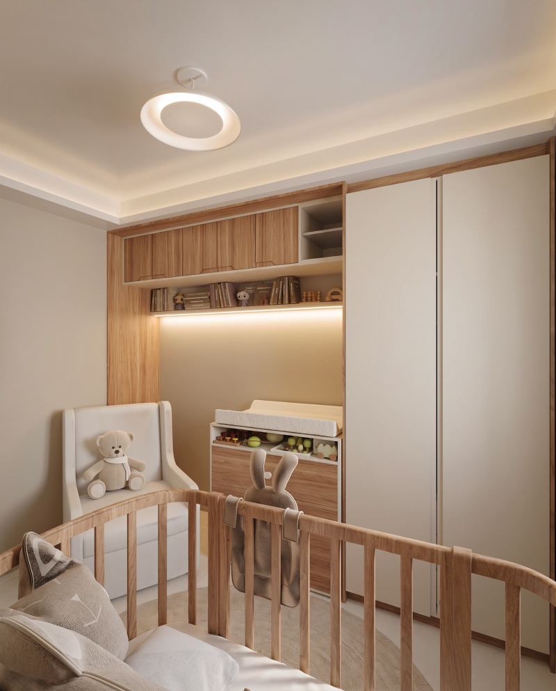 Apê Terranoá: quarto do bebê com marcenaria que acompanha o crescimento da criança